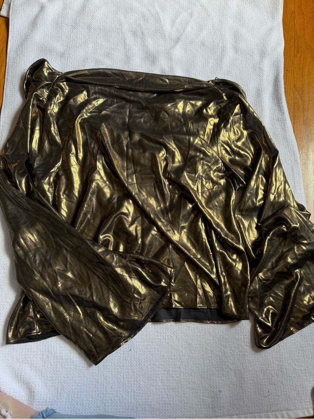 ASOS Metallic Gold Long Sleeve Blouse